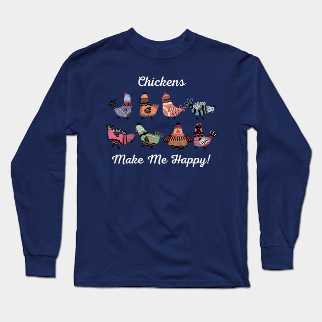 Chickens Long Sleeve T-Shirt by LylaLace Studio